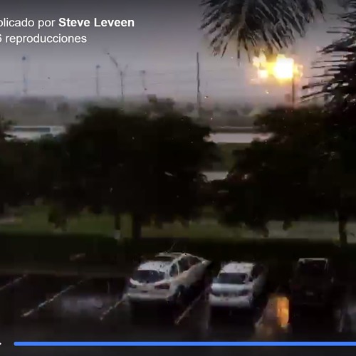 Snapshot of parking lot view during Hurricane Irma